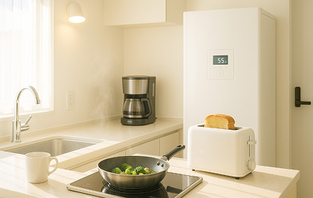 朝の電力が集中する時間帯に